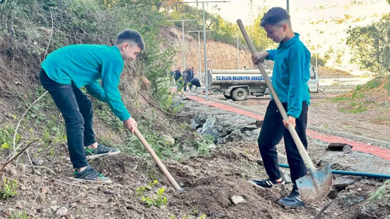 Ellek Beldesinde Öğrencilerle Mesire Alanına Ağaç Dikildi
