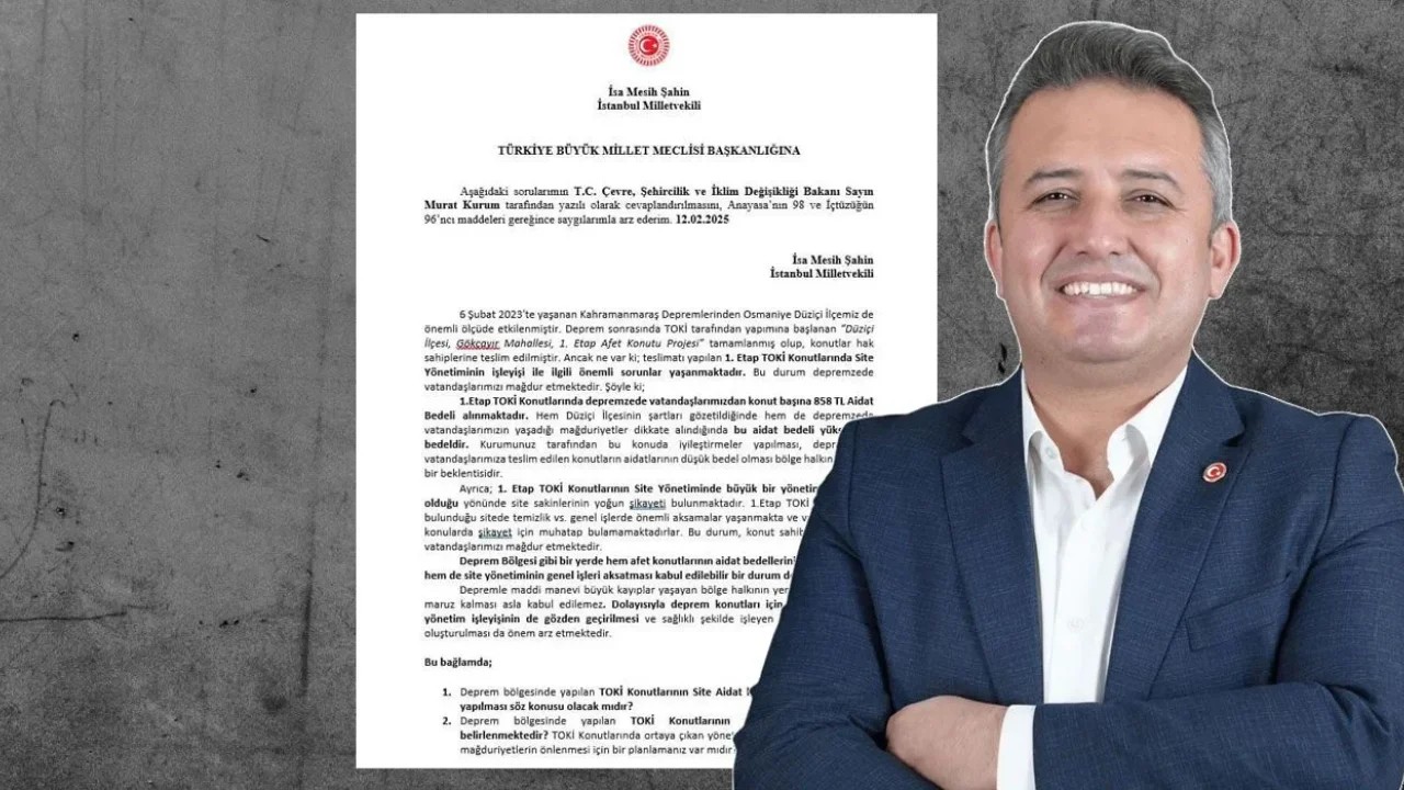 İsa Mesih Şahin, Deprem Konutlarındaki Sorunları TBMM’ye Sundu