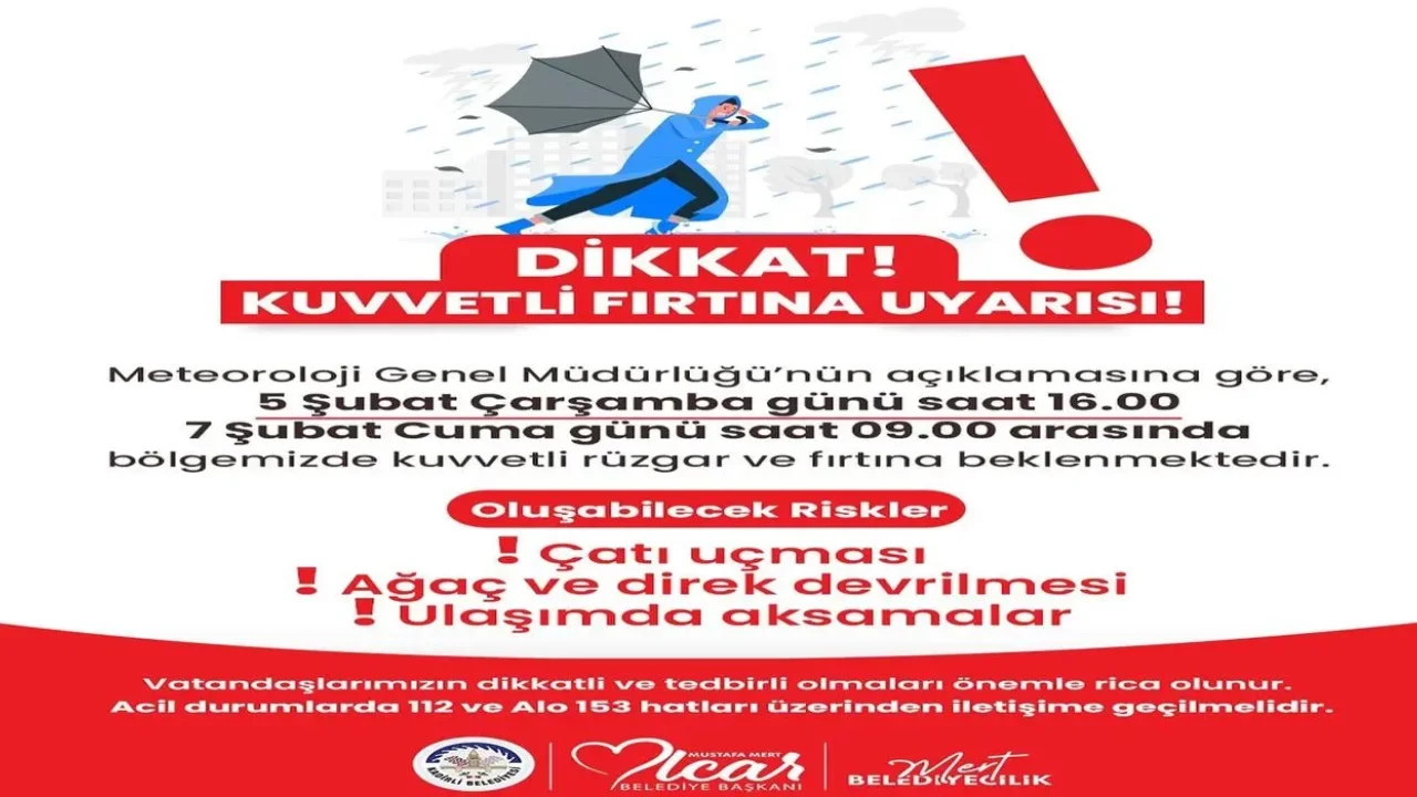 Kadirli’de Kuvvetli Rüzgar ve Fırtına Uyarısı Yapıldı