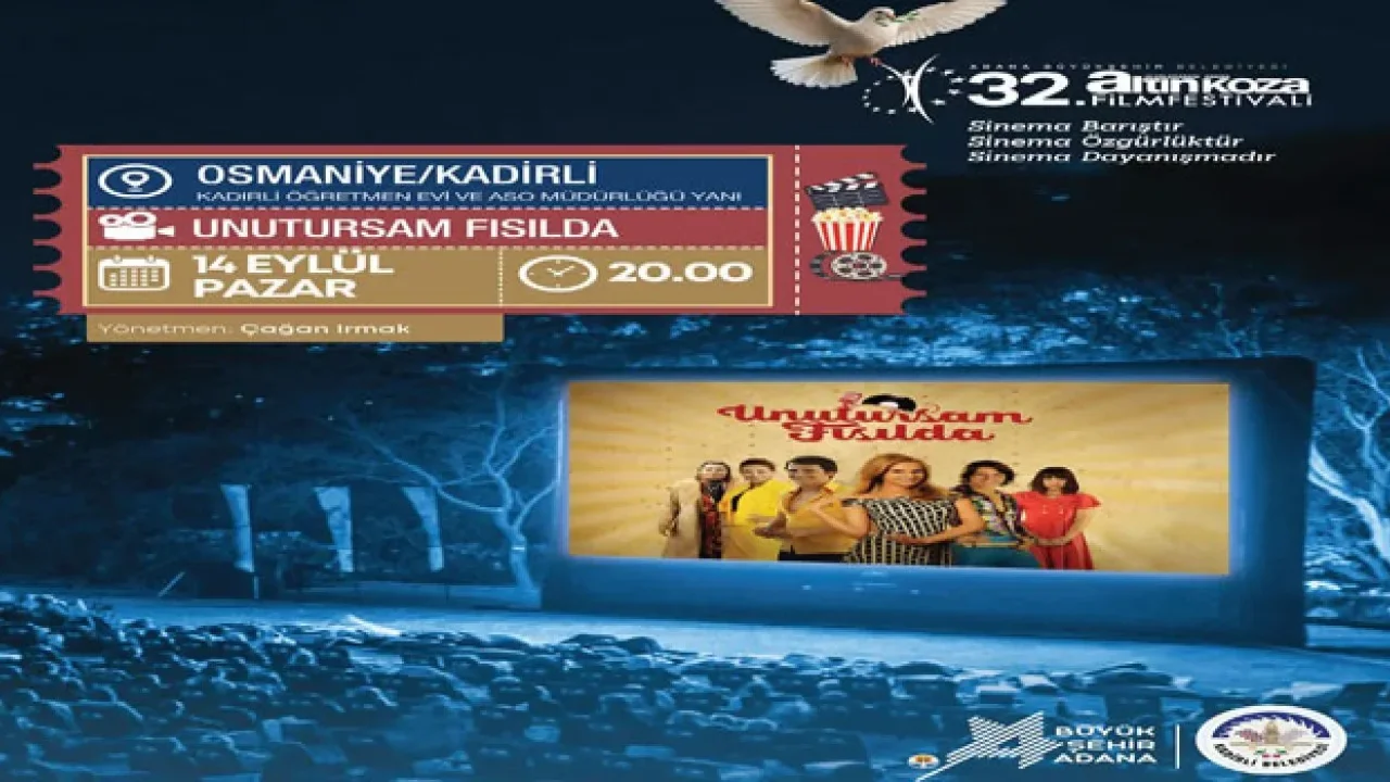 Kadirli’de ücretsiz açık hava sinema keyfi başlıyor