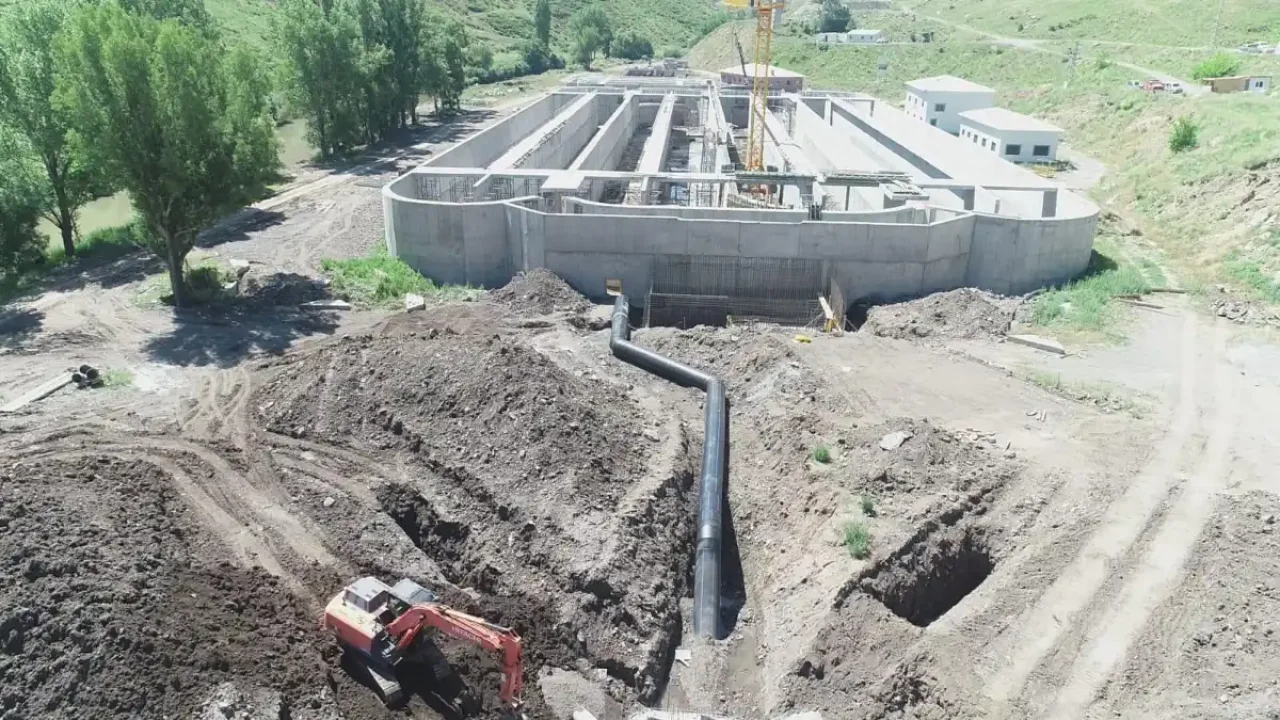 Kars Arıtma Tesisi İnşaatı Hızla İlerliyor