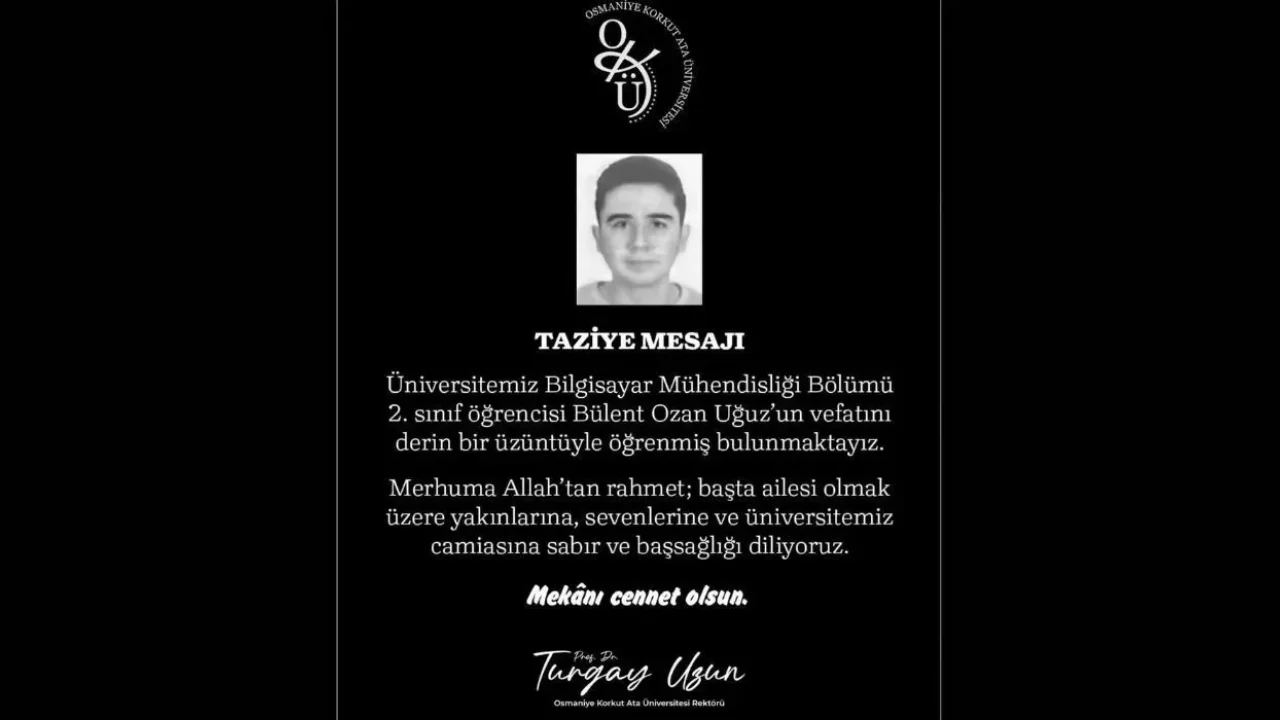 OKÜ’de Acı Kayıp: Genç Öğrenci Hayatını Kaybetti