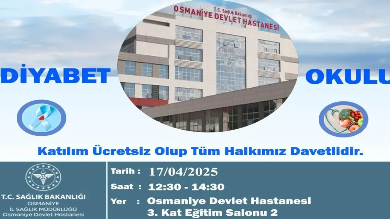 Osmaniye’de Diyabet Okulu 17 Nisan’da Başlıyor