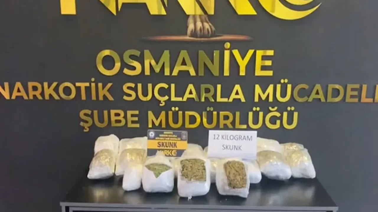 Osmaniye’de narkotik operasyonu: 12 kilo skunk
