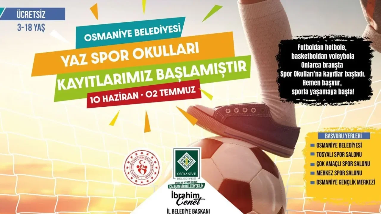 Osmaniye’de Yaz Spor Okulları İçin Kayıtlar Başladı