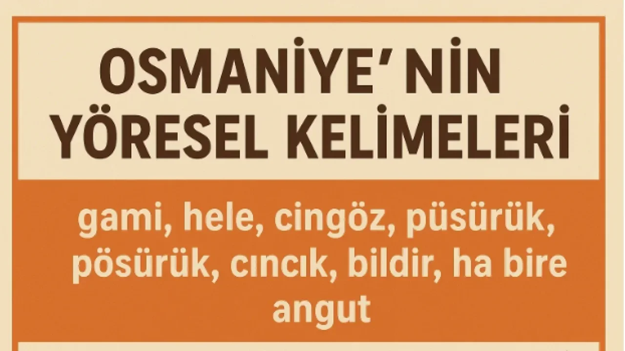 Osmaniye’nin Yöresel Kelimeleri ve Kültürel İzleri
