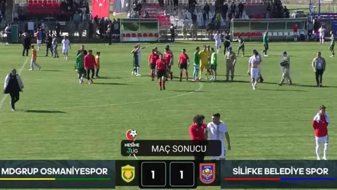 Osmaniyespor, Silifke ile 1-1 Berabere