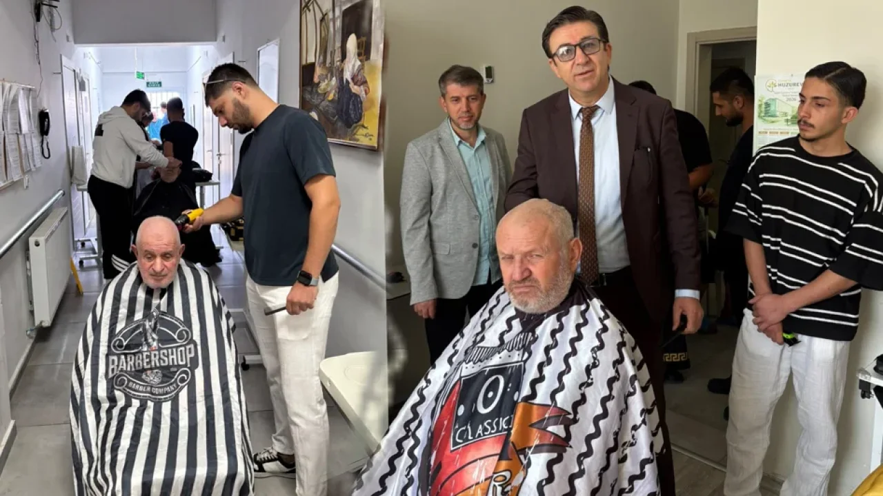 Huzurevindeki yaşlılara ücretsiz saç ve kişisel bakım