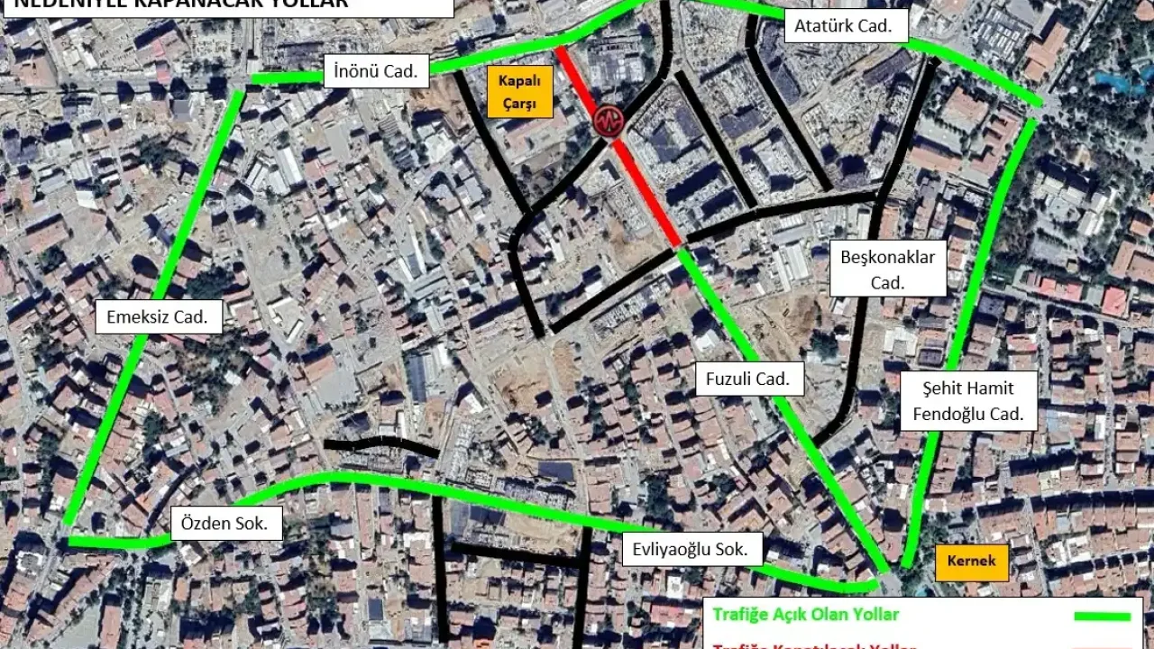 İnönü Caddesi’nden Fuzuli Caddesi’ne giriş kapanıyor