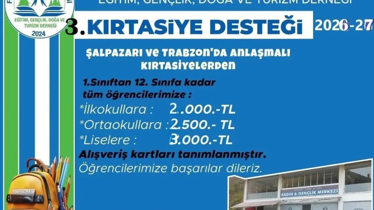 Tımara Derneğinden öğrencilere 3. kırtasiye desteği