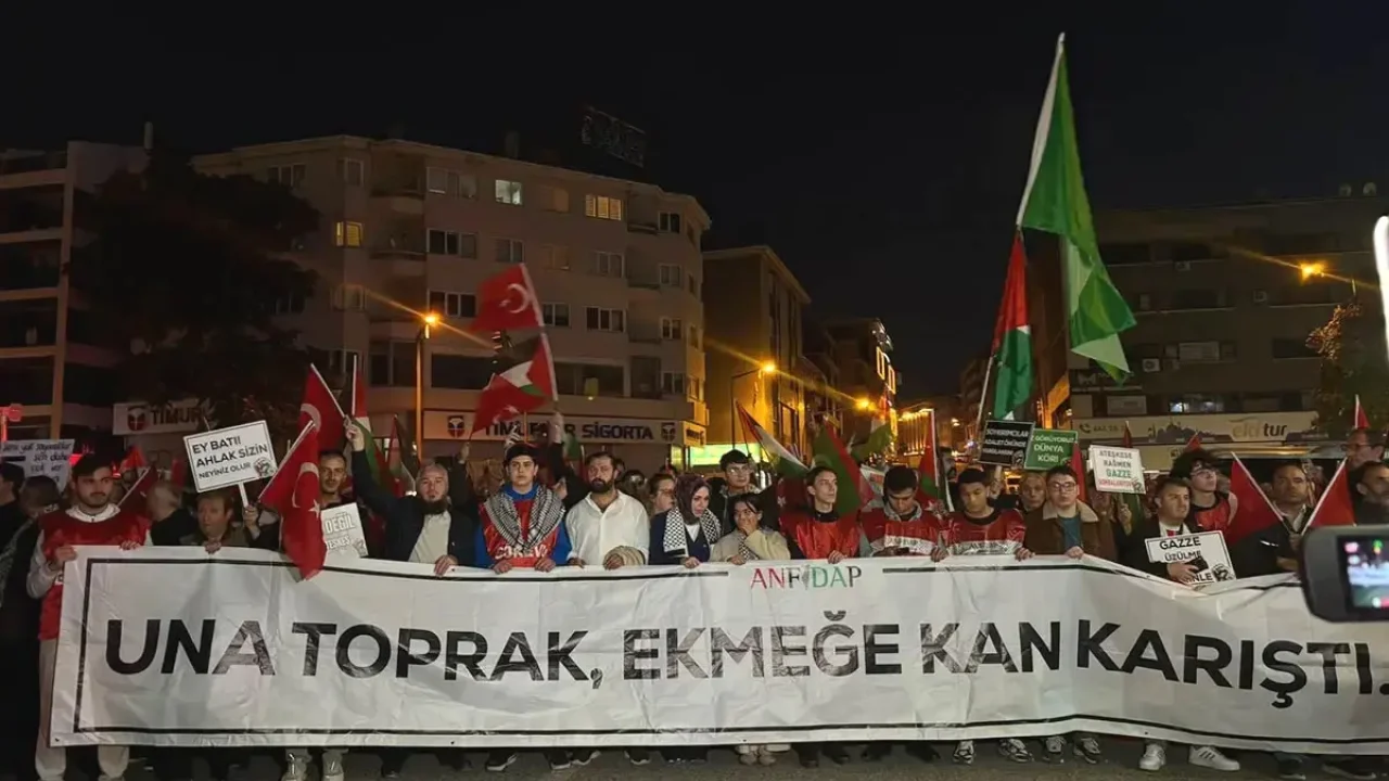 Başkentte Gazze için binlerce kişi yürüdü