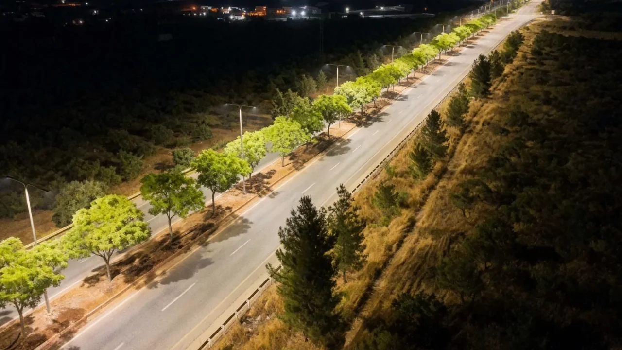 GAP Havalimanı Yolu Aydınlatma Yatırımı Tamamlandı