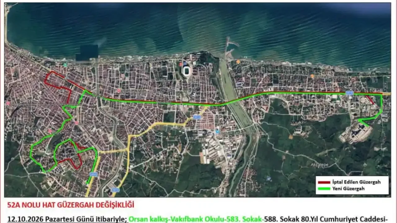 Ordu Şehir Hastanesi’ne ulaşımda yeni düzenleme