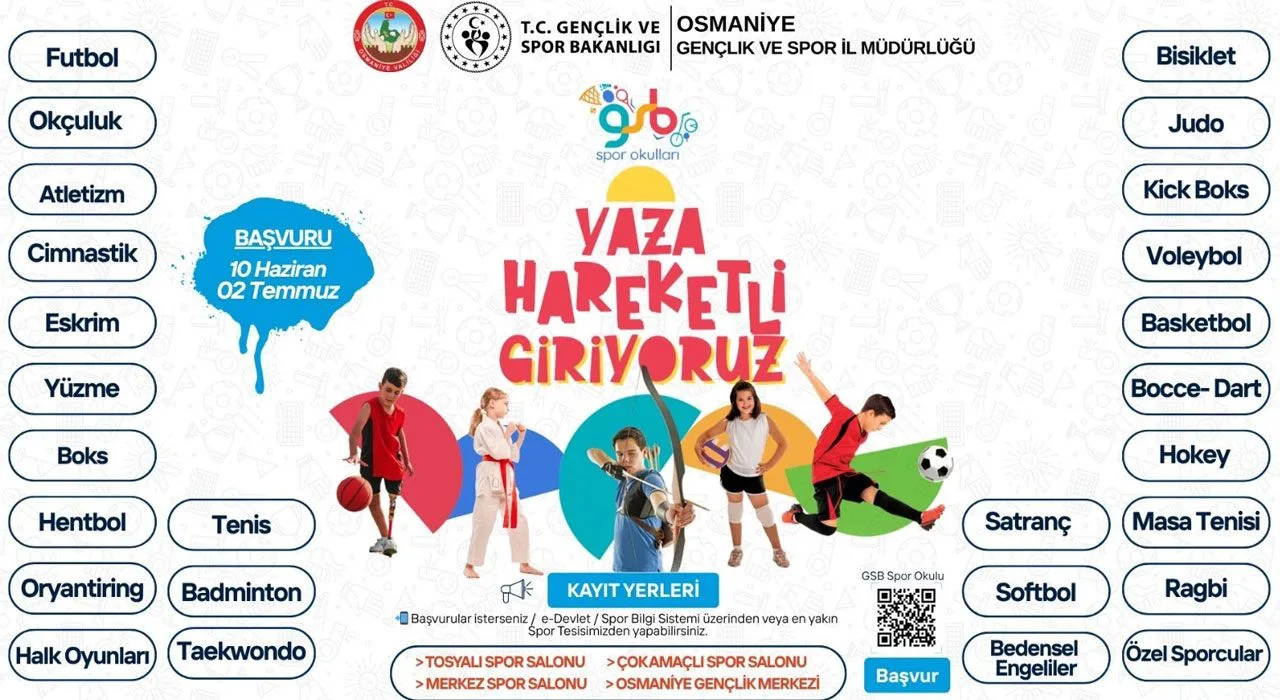 Osmaniye’de Yaz Spor Okulları Kayıtları Başladı Osmaniye’de Yaz Spor Okulları Kayıtları Başladı