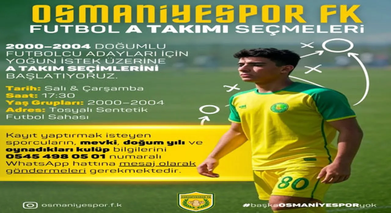 Osmaniyespor Fk A Takımı İçin Seçmeler Başladı Osmaniyespor Fk A Takımı İçin Seçmeler Başladı