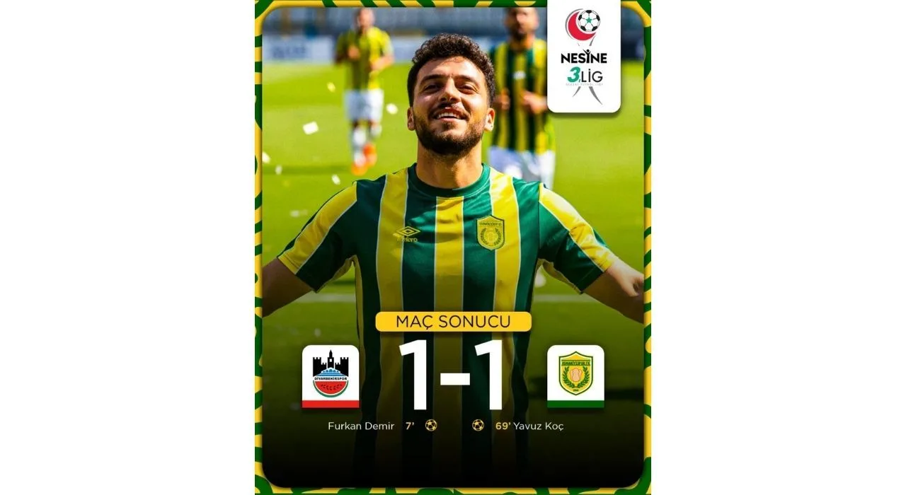 Diyarbekirspor-Osmaniyespor Maçı 1-1 Berabere Bitti