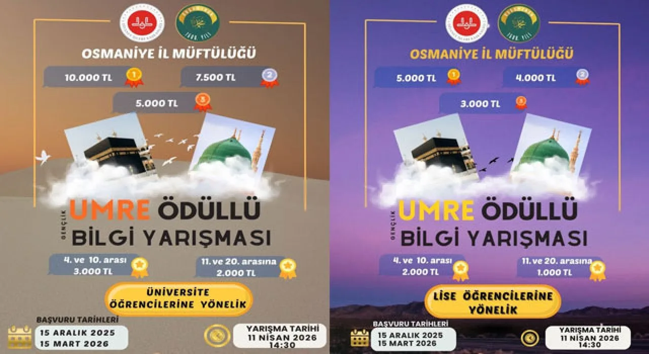 Osmaniye’de Gençlere Umre Ödüllü Yarışma