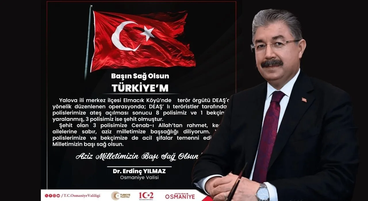 Vali Erdinç Yılmaz: Şehit Polislerimize Allah’tan Rahmet Diliyorum Vali Erdinç Yılmaz: Şehit Polislerimize Allah’tan Rahmet Diliyorum