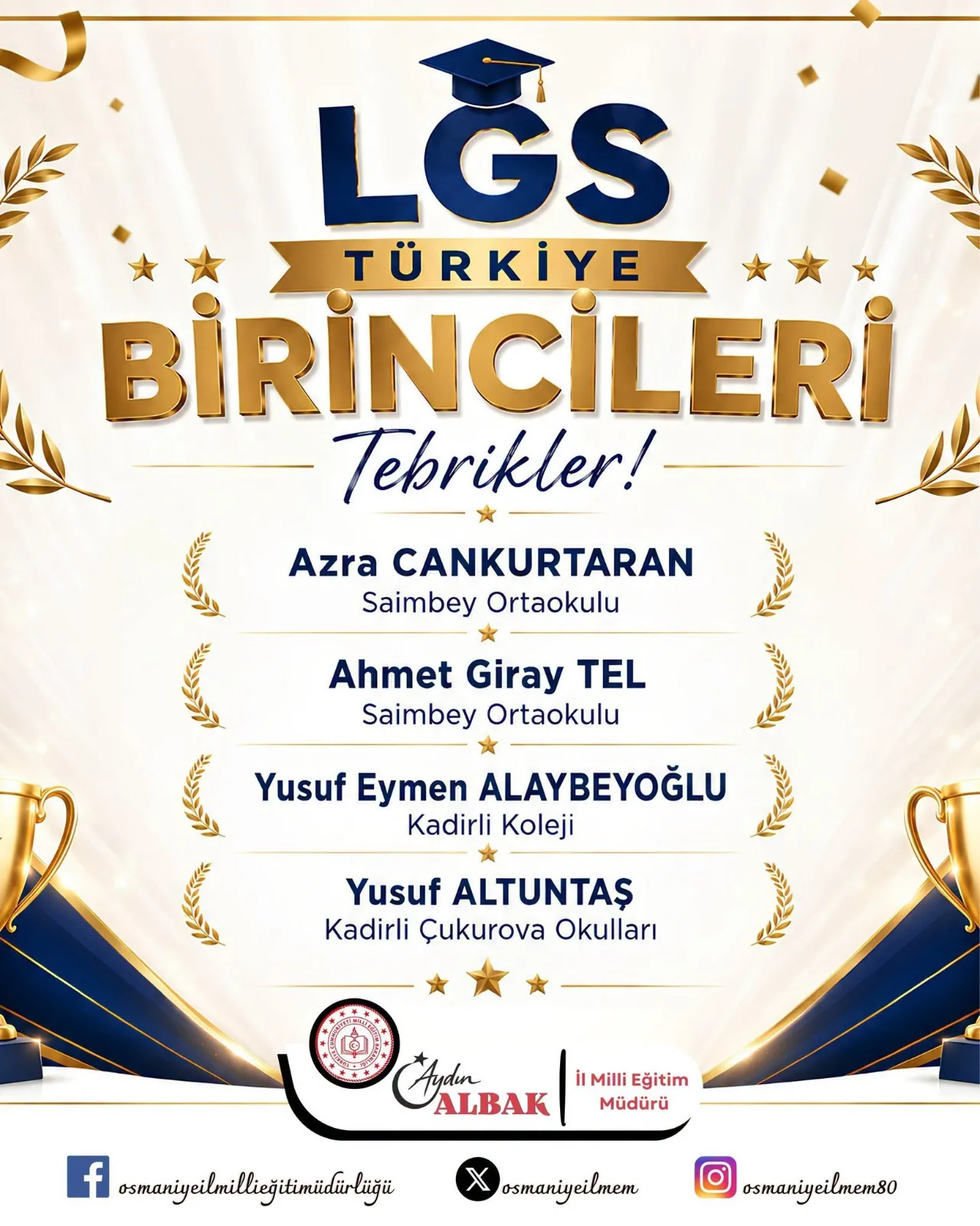 Osmaniye’den 4 Öğrenci Lgs 2026’Da Türkiye Birincisi Oldu Osmaniye’den 4 Öğrenci Lgs 2026’Da Türkiye Birincisi Oldu